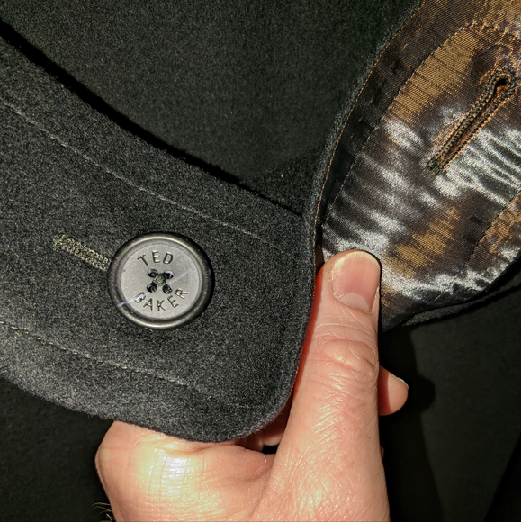 Ted Baker Overcoat - single breasted - Ulster collar - US 44R - Black - Picture 2 of 12